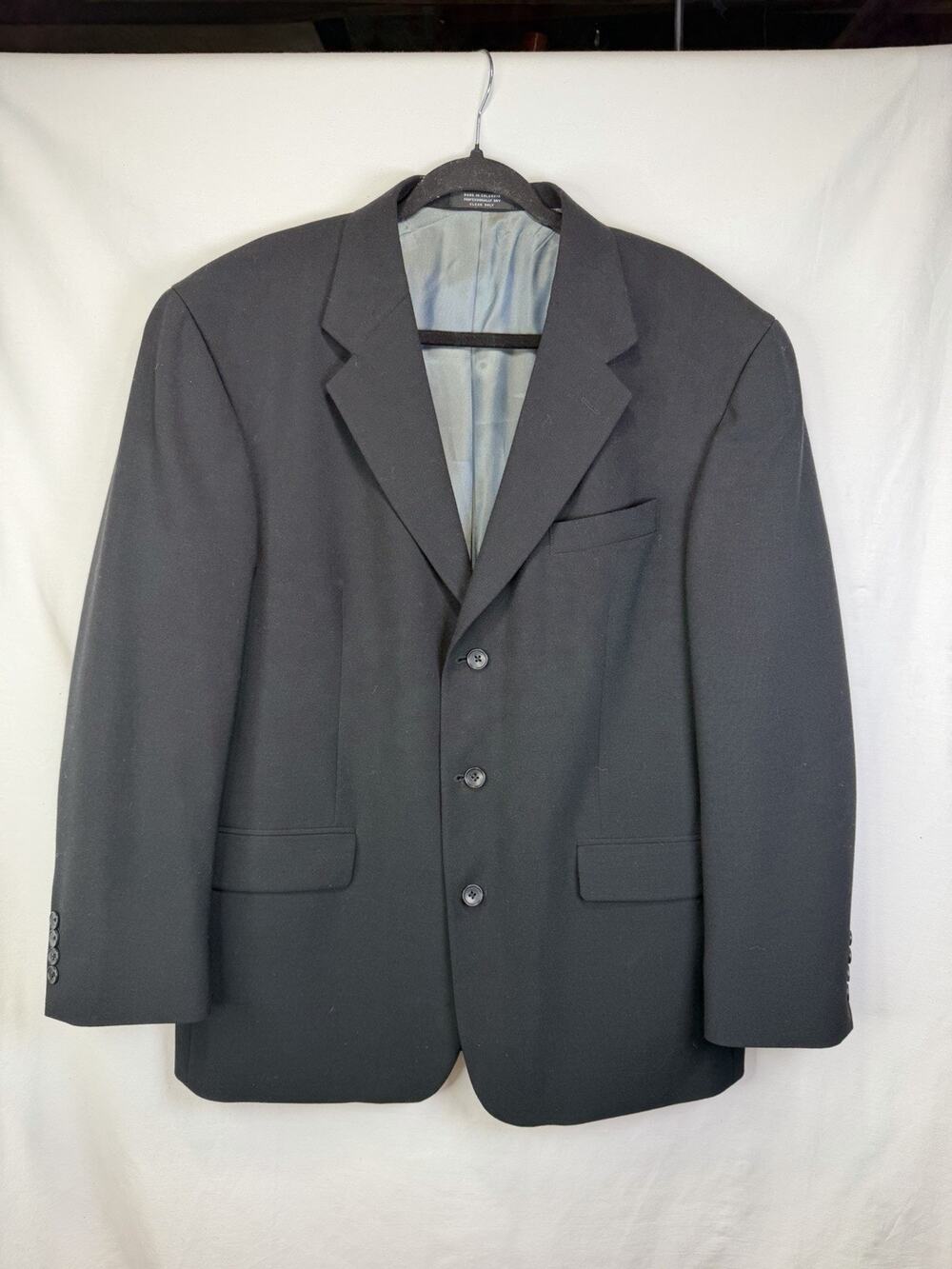 ALFANI Men’s Single Breasted Black Suit Jacket Size 46 Three Button Blazer